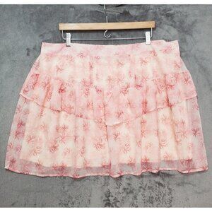 Altard State Arula Mini Skirt Pink Cream Size C (3X) Ruffle Fairy Boho Coquette